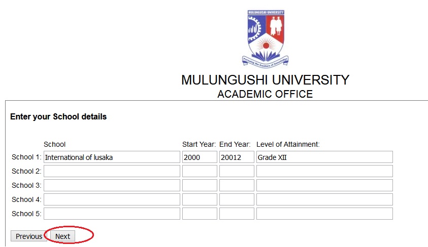 mulungushi university application letter